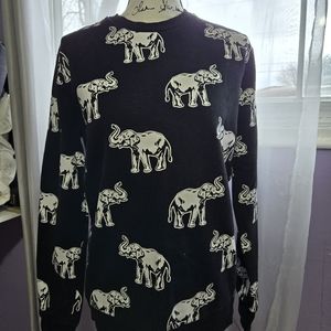 Black and white elephant sweatshirt
